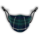 GREEN NAVY/WHITE STRIPE MHRS FACE MASK - Mostly Heard Rarely Seen