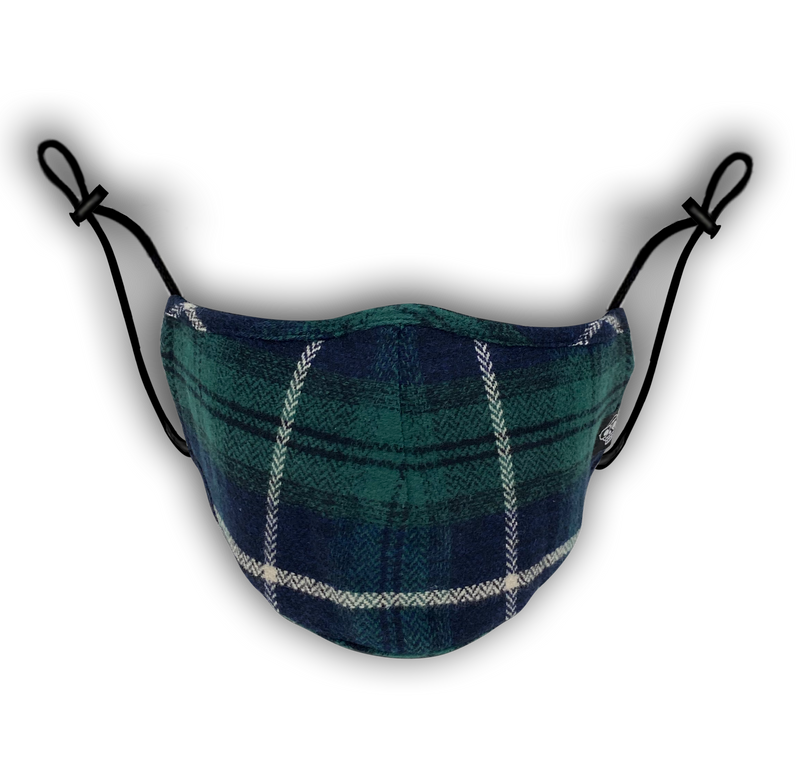 GREEN NAVY/WHITE STRIPE MHRS FACE MASK - Mostly Heard Rarely Seen