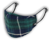 GREEN NAVY/WHITE STRIPE MHRS FACE MASK - Mostly Heard Rarely Seen