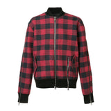 PLAID ZIPPER BOMBER JACKET RED PLAID - Mostly Heard Rarely Seen