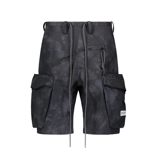 PULLOVER CARGO SHORTS GREY TIE DYE - Mostly Heard Rarely Seen
