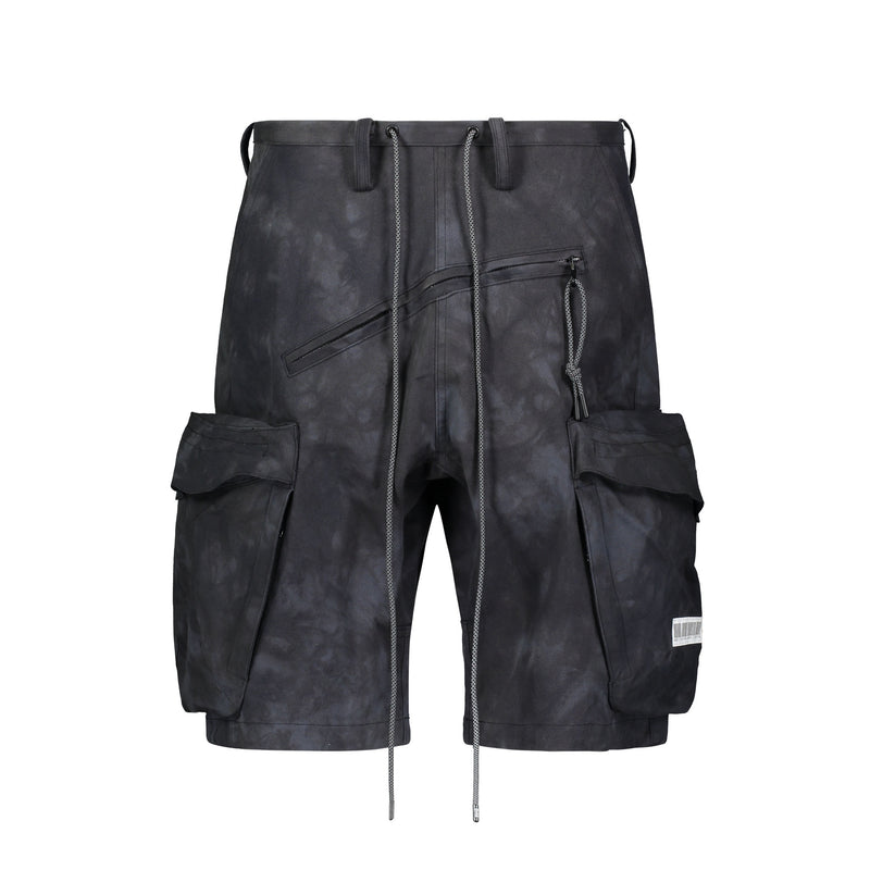 PULLOVER CARGO SHORTS GREY TIE DYE - Mostly Heard Rarely Seen