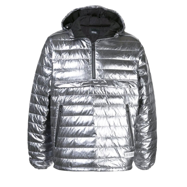 QUARTER ZIP PUFFER JACKET GUNMETAL FOIL - Mostly Heard Rarely Seen