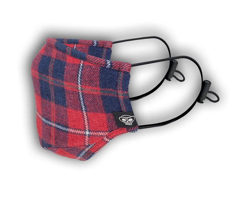 RED/BLACK PLAID MHRS FACE MASK - Mostly Heard Rarely Seen
