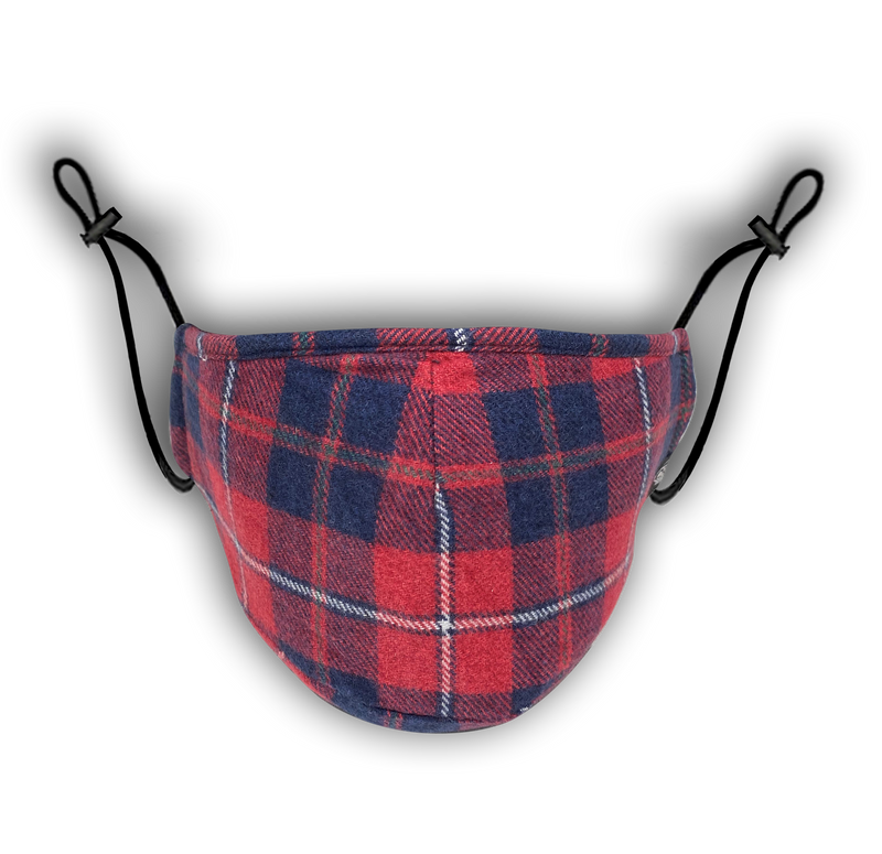 RED/BLACK PLAID MHRS FACE MASK - Mostly Heard Rarely Seen
