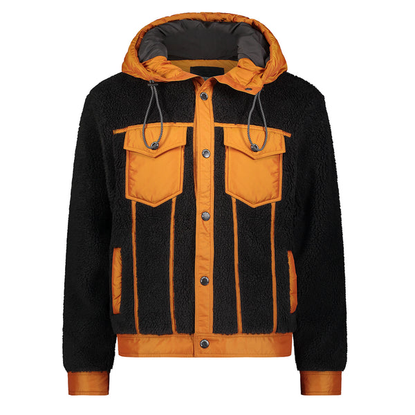 SHERPA TRUCKER JACKET BLACK/ORANGE - Mostly Heard Rarely Seen