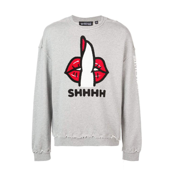 SHHH CREWNECK HEATHER GREY - Mostly Heard Rarely Seen