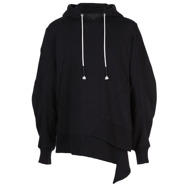 STAGGERED HEM HOODIE BLACK - Mostly Heard Rarely Seen