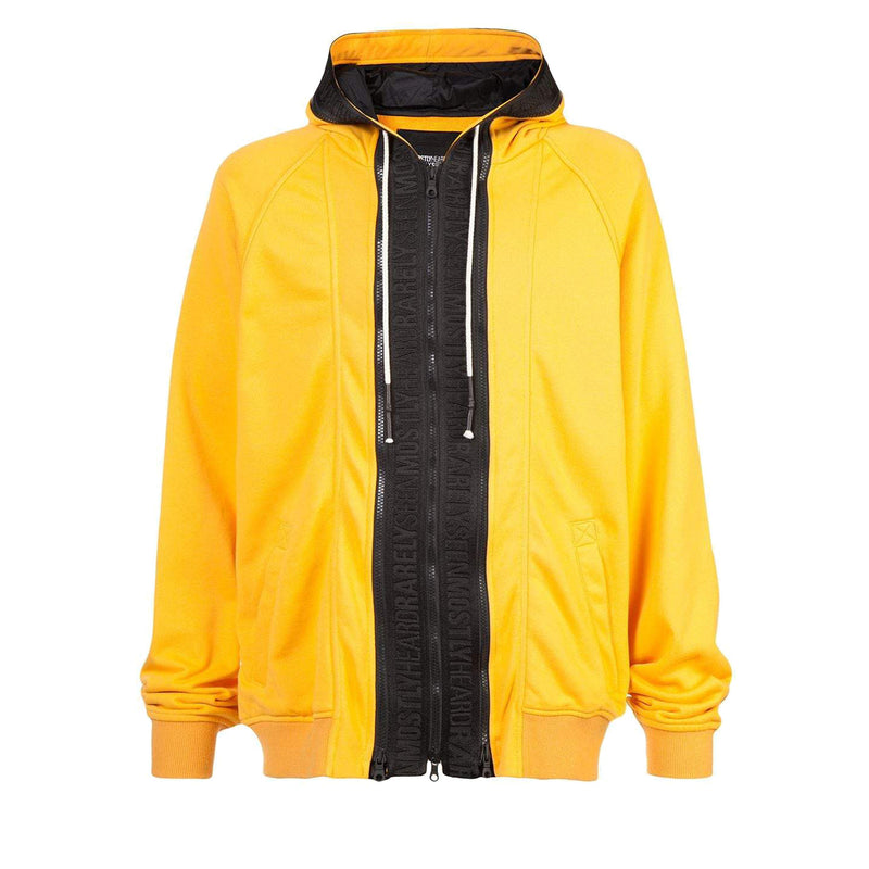 YELLOW BRANDED TAPING ZIP UP HOODIE - Mostly Heard Rarely Seen