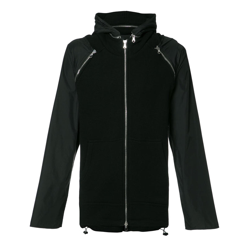 ZIP SLEEVE HOODIE - BLACK - Mostly Heard Rarely Seen